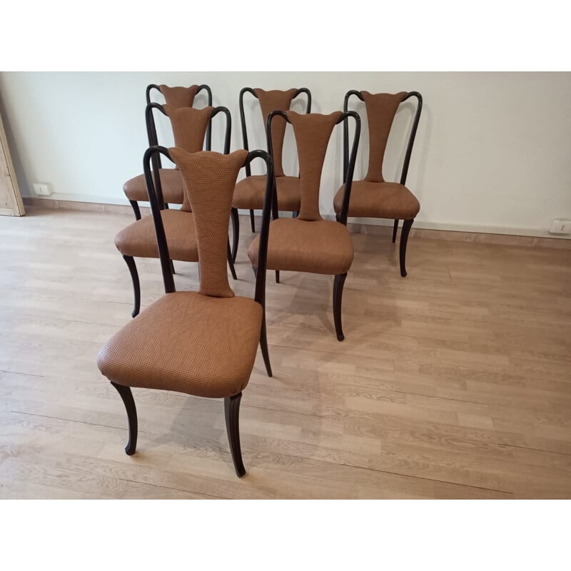 Set of 6 vintage chairs by Vittorio Dassi, Italy 1950s