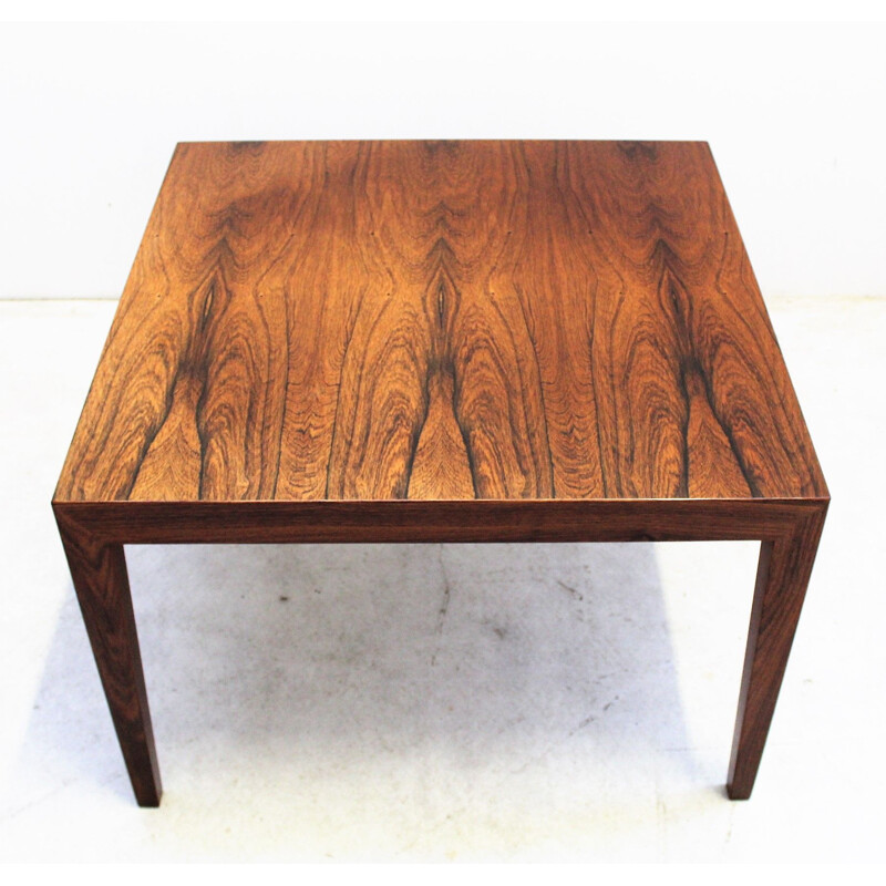 Table basse vintage scandinave en palissandre par Severin Hansen pour Haslev Møbelsnedskeri