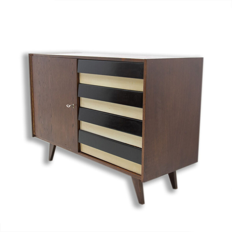 Vintage beechwood chest of drawers "U-458" by Jiri Jiroutek, Czech 1960