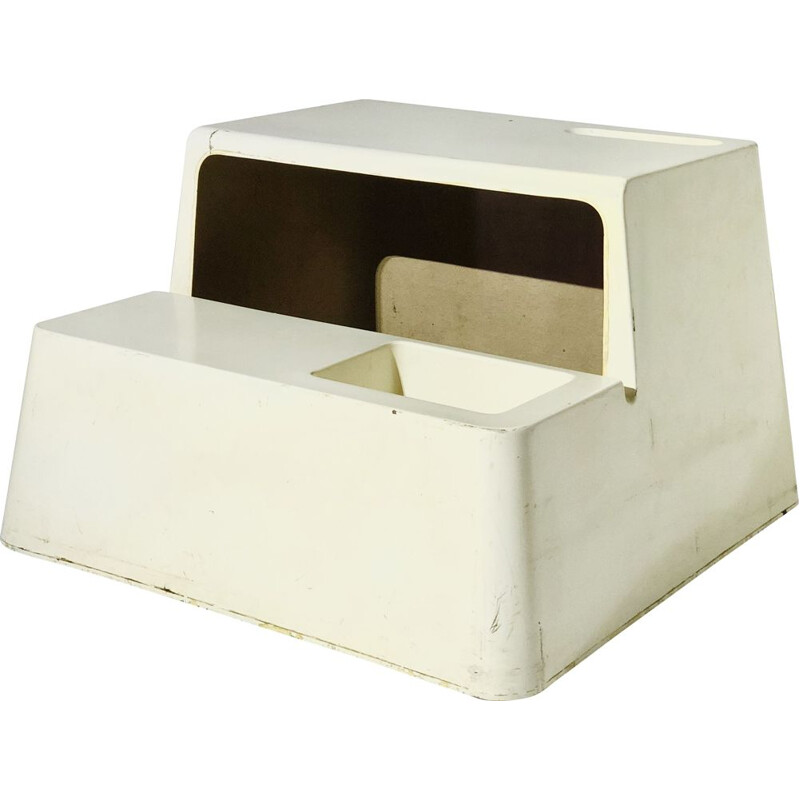 Vintage Schreibtisch aus weißem Fiberglas "Ozoo 700" von Marc Berthier