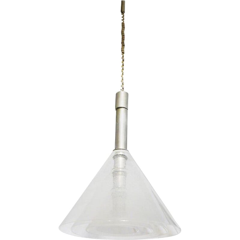 Suspension vintage en verre de murano par Carlo Nason pour Mazzega, Italie 1965