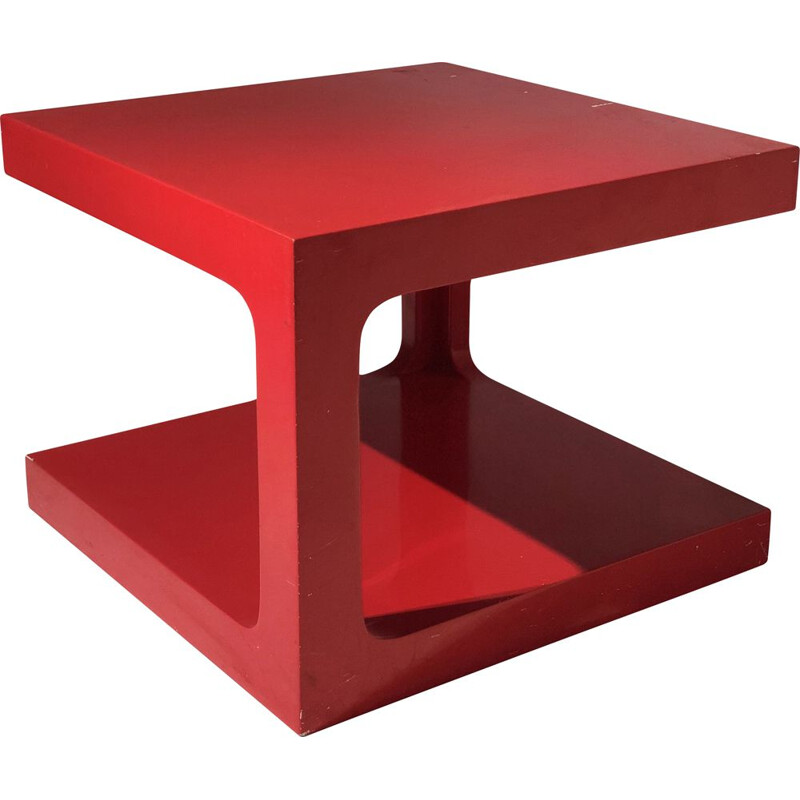 Table basse vintage en - rouge