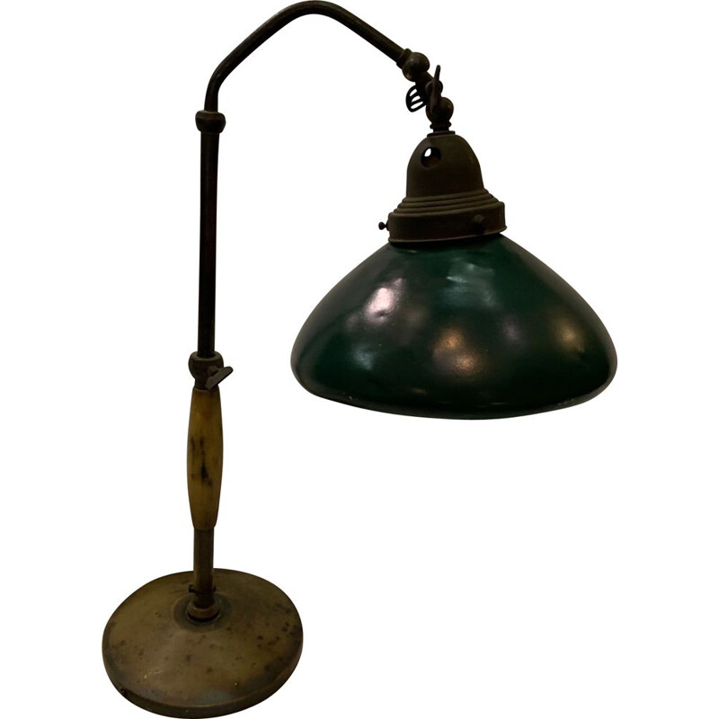 Vintage bakelite and brass table lamp, Italy 1930s