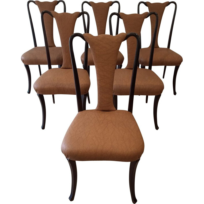 Ensemble de 6 chaises vintage par Vittorio Dassi, Italie 1950