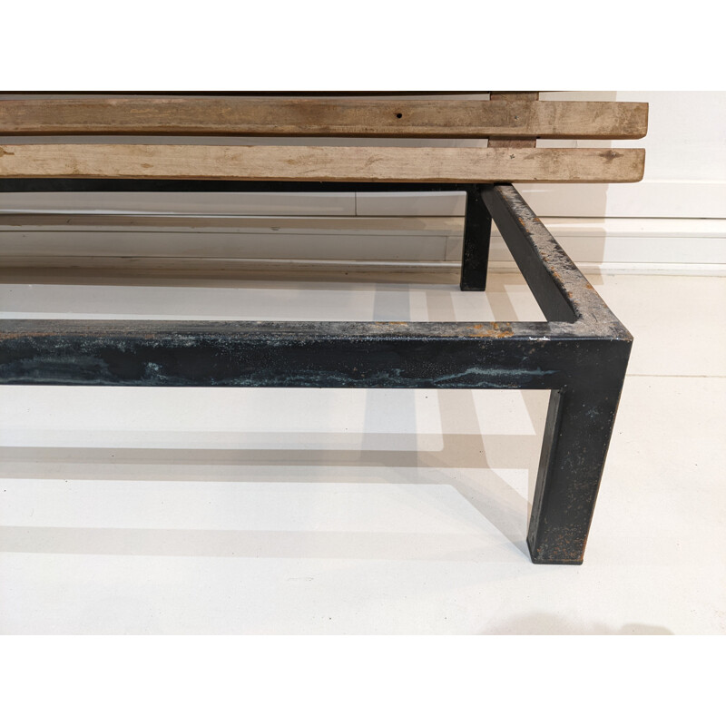 Vintage Cansado oak bench by Charlotte Perriand, 1954s