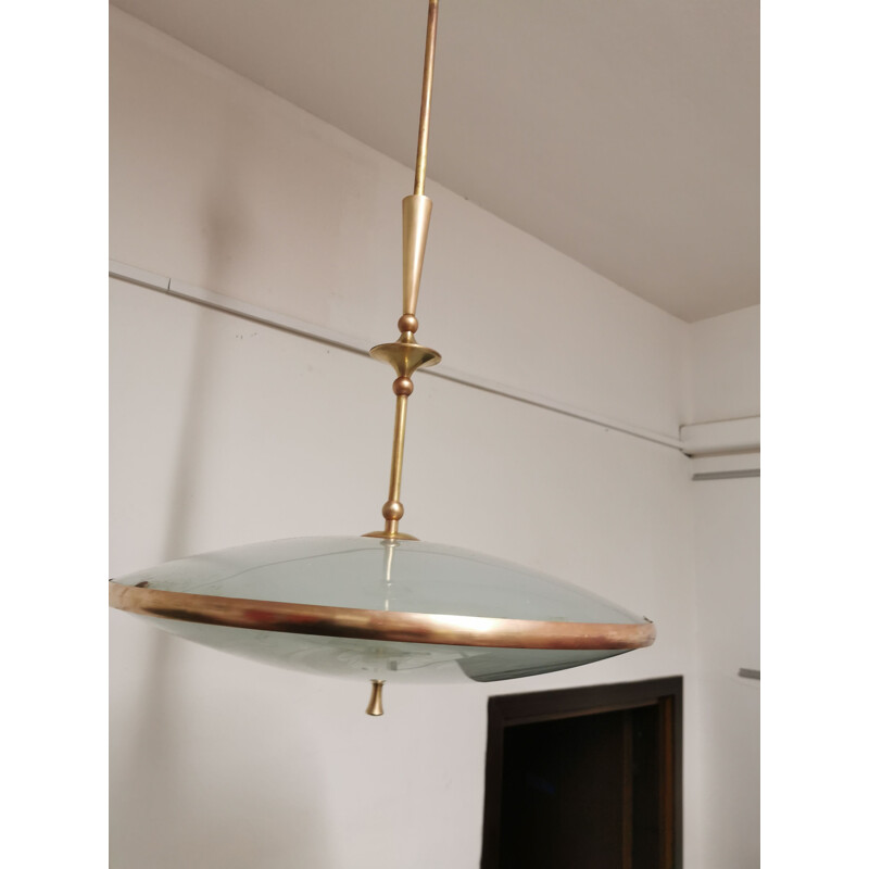 Vintage Italian pendant lamp by Pietro Chiesa for Fontana Arte, 1940s