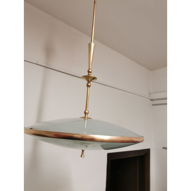 Lámpara de suspensión italiana vintage de Pietro Chiesa para Fontana Arte, 1940