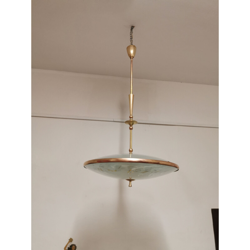 Lámpara de suspensión italiana vintage de Pietro Chiesa para Fontana Arte, 1940