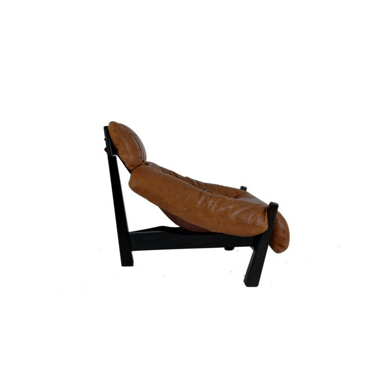 Montis armchair in leather and wood, Gerard VAN DEN BERG  - 1970s