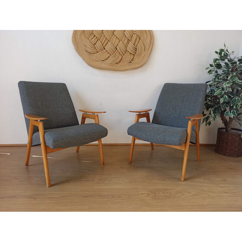 Pair of vintage armchairs by J. Šmidek, 1970s