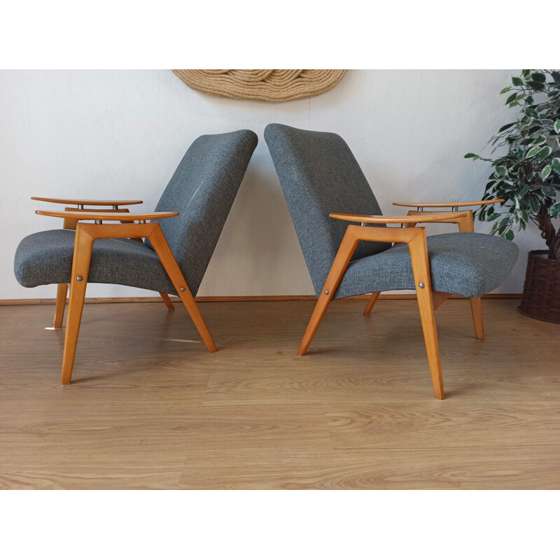 Pair of vintage armchairs by J. Šmidek, 1970s