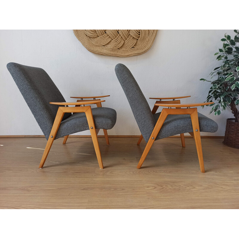 Pair of vintage armchairs by J. Šmidek, 1970s