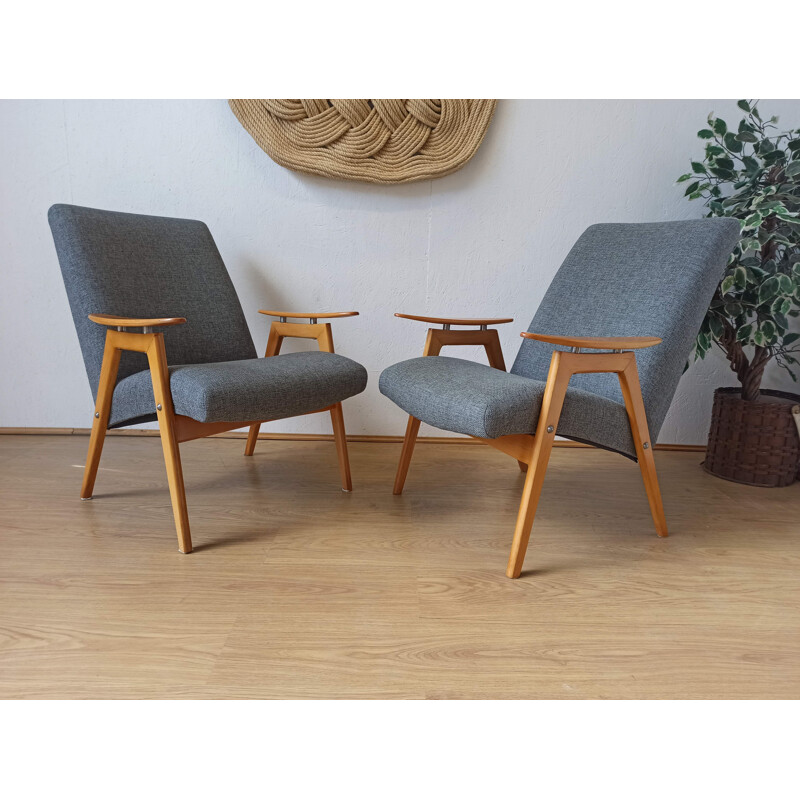 Pair of vintage armchairs by J. Šmidek, 1970s