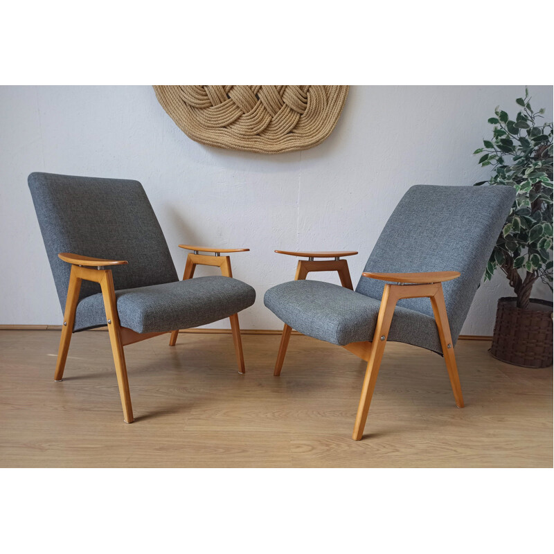 Pair of vintage armchairs by J. Šmidek, 1970s