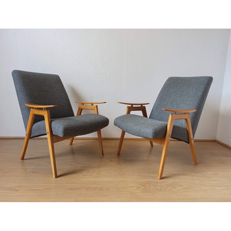 Pair of vintage armchairs by J. Šmidek, 1970s