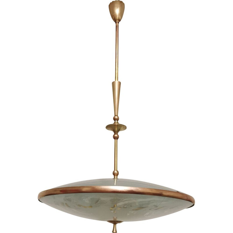 Vintage Italian pendant lamp by Pietro Chiesa for Fontana Arte, 1940s