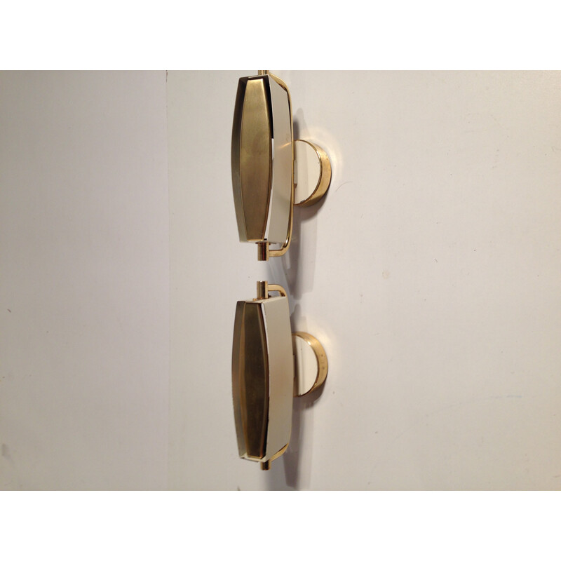 Pair of wall lamps in brass - 1960s
