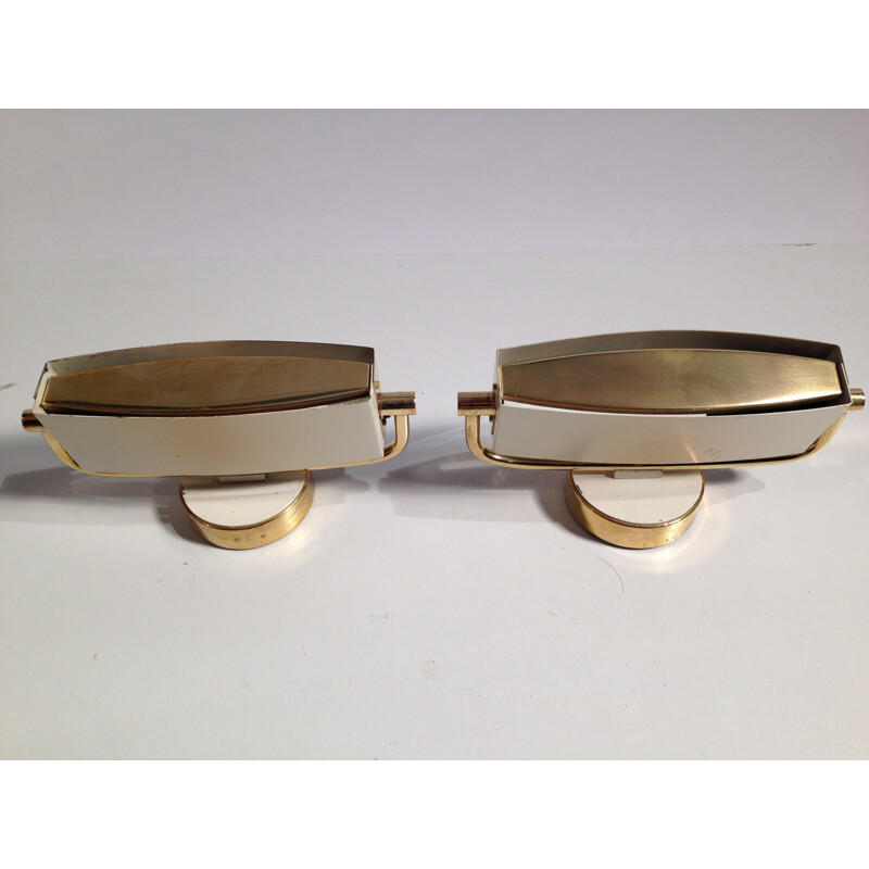 Pair of wall lamps in brass - 1960s