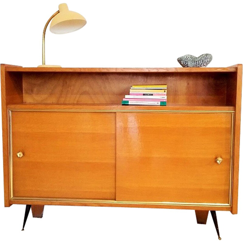 Small cabinet in oak with sliding doors - 1950s