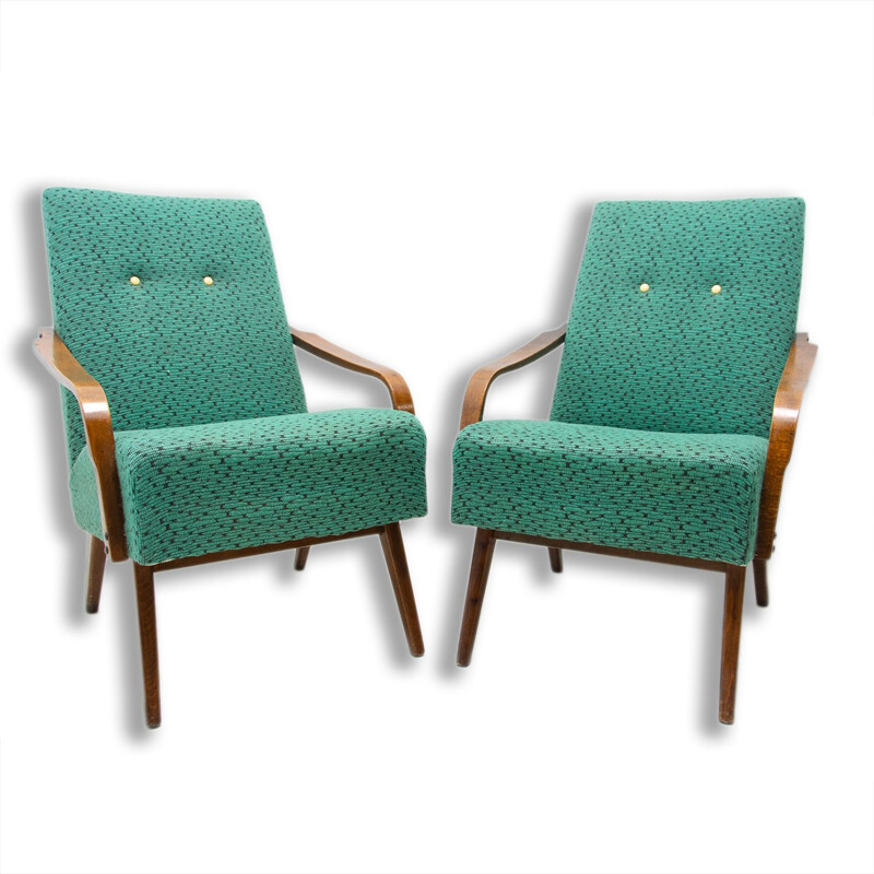 Pair of vintage bentwood armchairs by Jaroslav Šmídek, Czech 1960