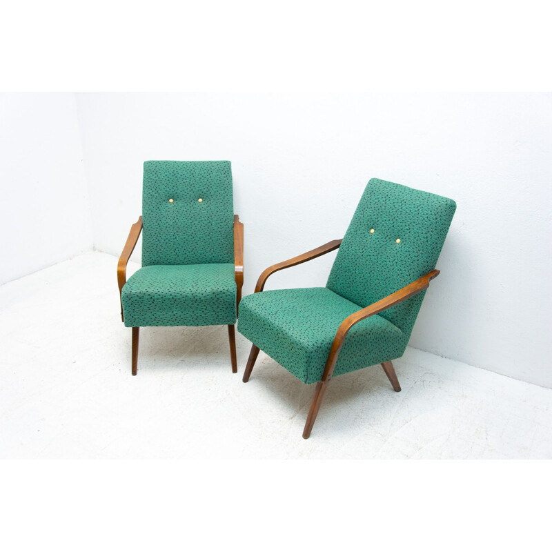 Pair of vintage bentwood armchairs by Jaroslav Šmídek, Czech 1960