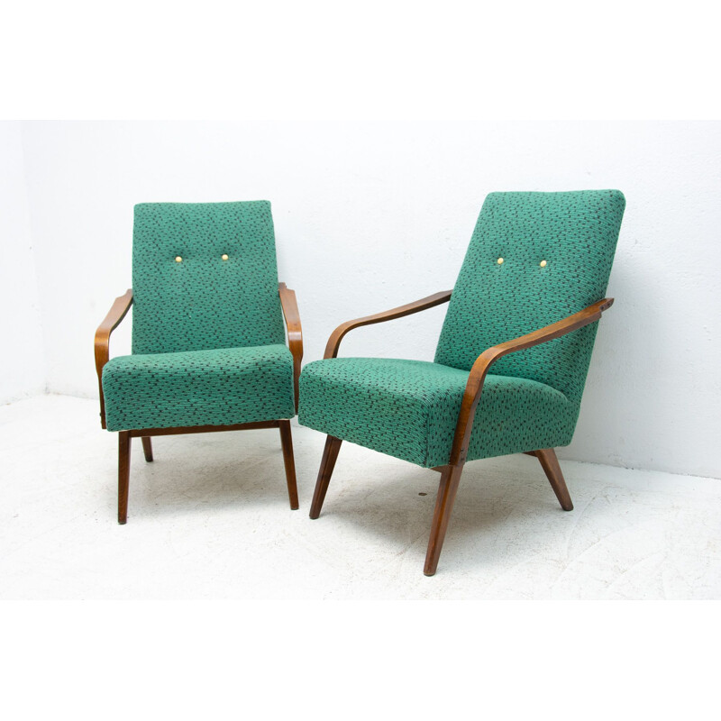 Ein Paar Vintage-Sessel aus gebogenem Holz von Jaroslav Šmídek, Tschechien 1960