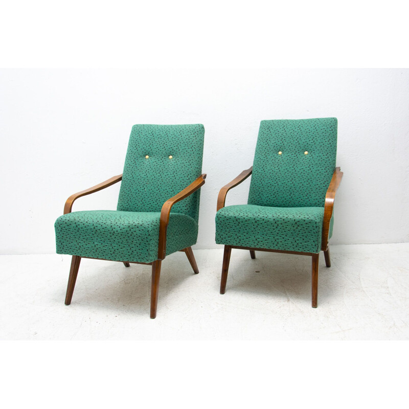 Pair of vintage bentwood armchairs by Jaroslav Šmídek, Czech 1960