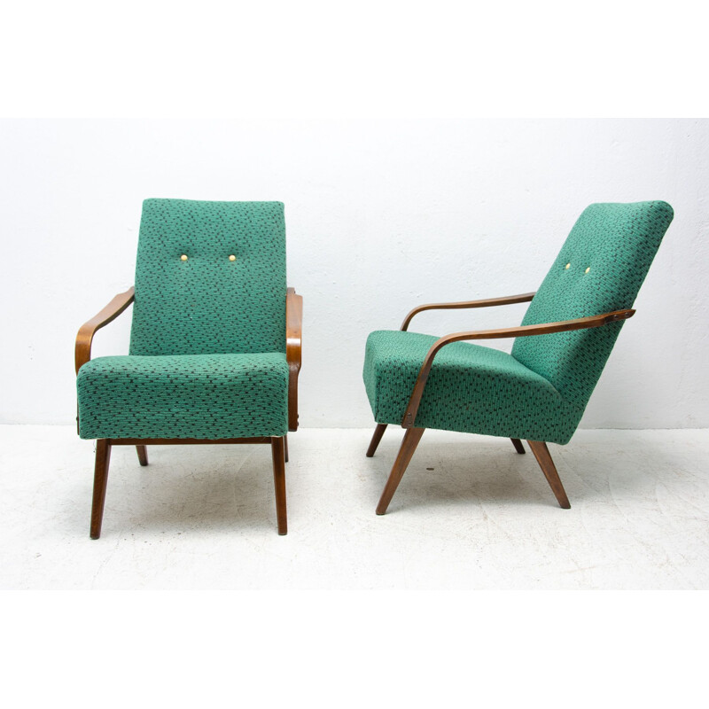 Ein Paar Vintage-Sessel aus gebogenem Holz von Jaroslav Šmídek, Tschechien 1960