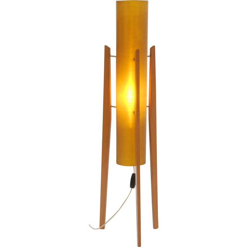 Lampadaire "Rocket" en fibre de verre et bois - 1960