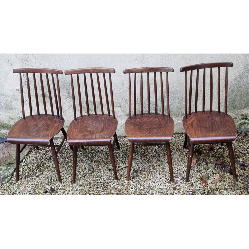 Ensemble de 4 chaises scandinaves vintage en teck par Ilmari Tapiovaara, 1960