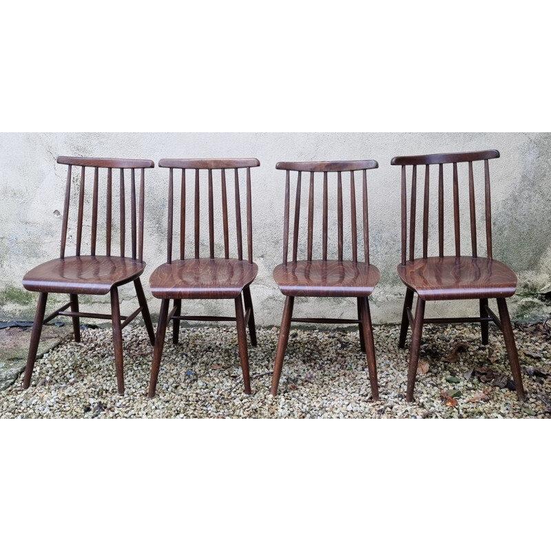 Ensemble de 4 chaises scandinaves vintage en teck par Ilmari Tapiovaara, 1960