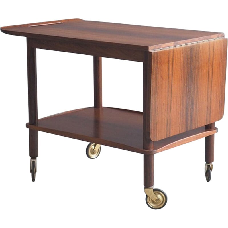 Vintage rosewood Silkborg serving trolley, Johannes ANDERSON - 1960s