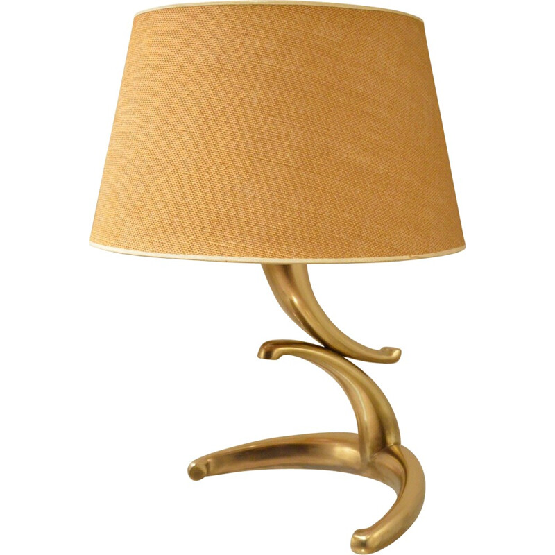 Table lamp in brass and fabric - 1960s