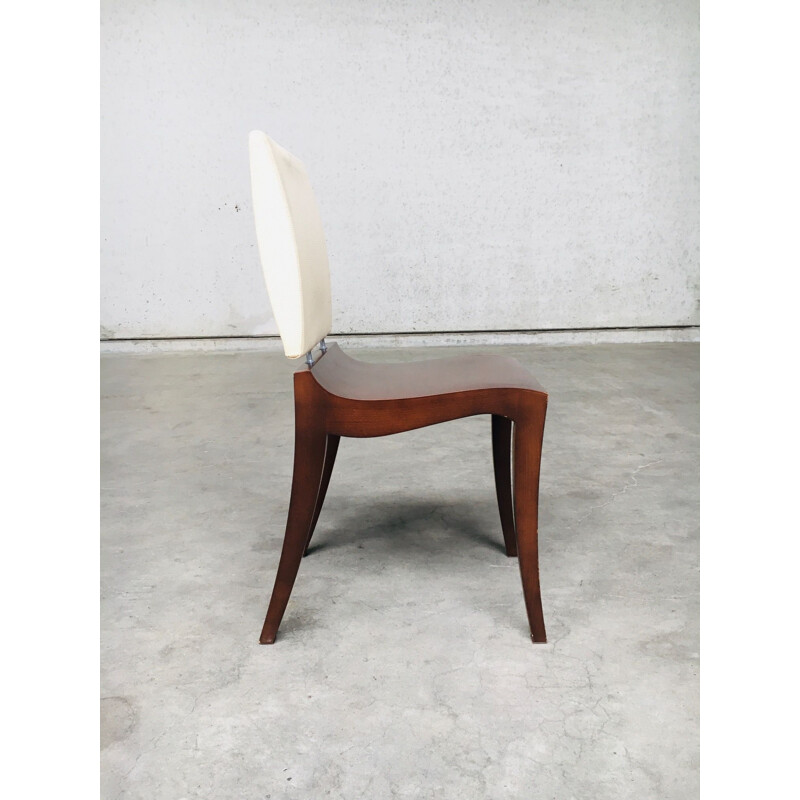 Set of 5 vintage wooden chairs "Finn" by Thibault Desombre for Ligne Roset, France 1990