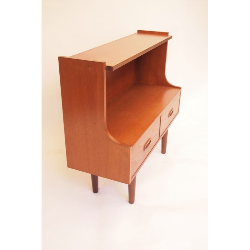 Petit meuble d'appoint scandinave en teck brun - 1950