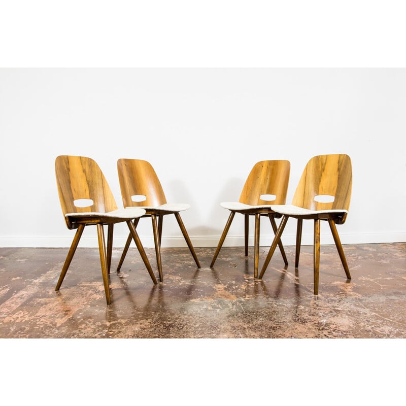 Set of 4 vintage chairs by Frantisek Jirák for Tatra Nabytok, Czechoslovakia 1960s