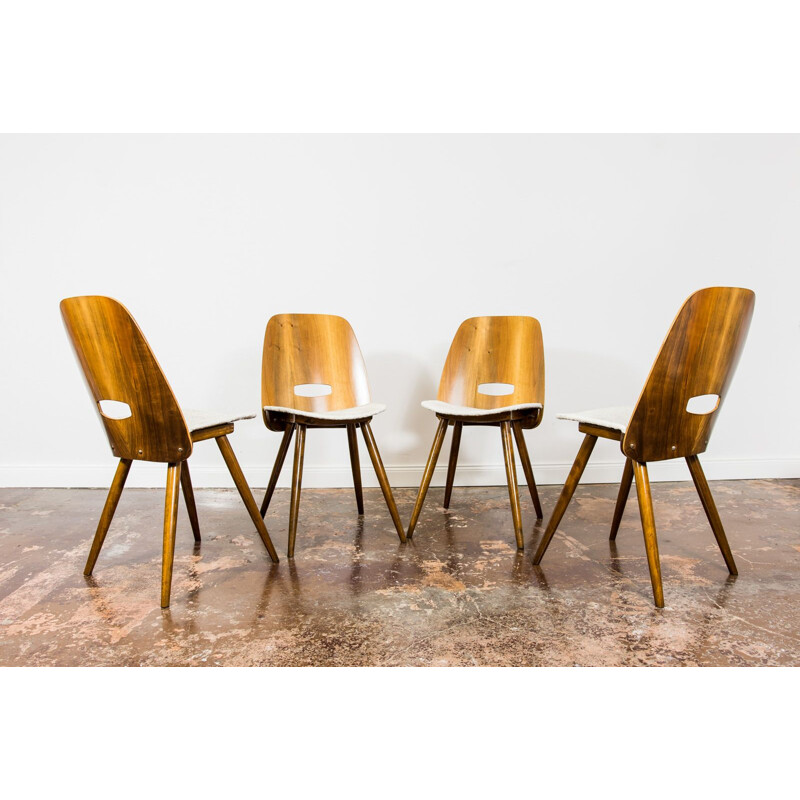 Set of 4 vintage chairs by Frantisek Jirák for Tatra Nabytok, Czechoslovakia 1960s