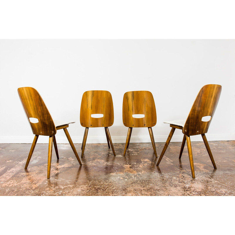 Set of 4 vintage chairs by Frantisek Jirák for Tatra Nabytok, Czechoslovakia 1960s