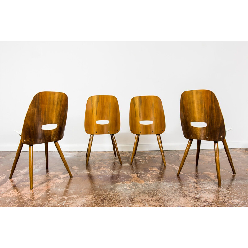 Set of 4 vintage chairs by Frantisek Jirák for Tatra Nabytok, Czechoslovakia 1960s