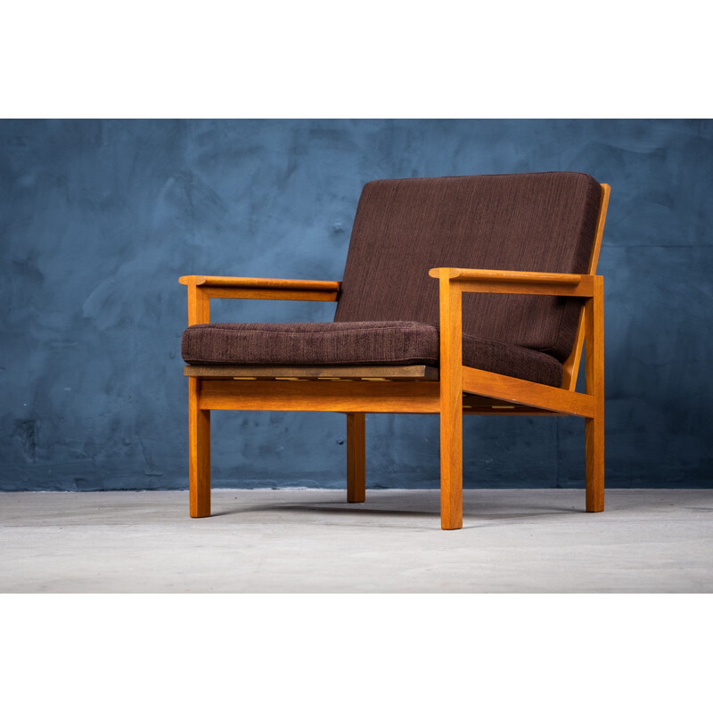 Vintage Capella teakhouten fauteuil van Illum Wikkelsø voor Niels Eilersen, Denemarken 1960