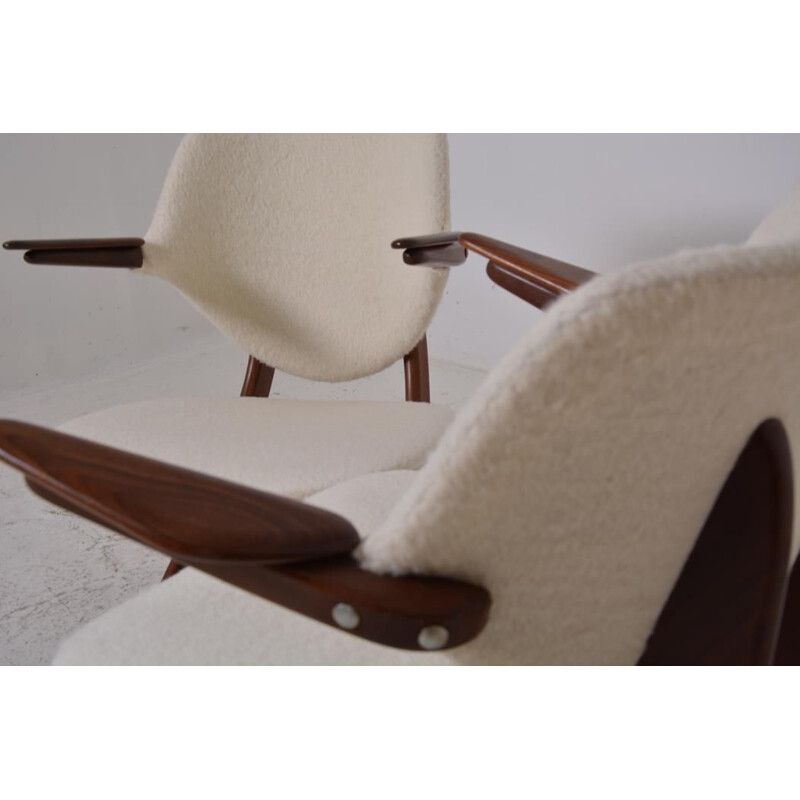 Paire de fauteuils vintage "Pelican Chair" par Louis Van Teeffelen pour Wébé, 1960