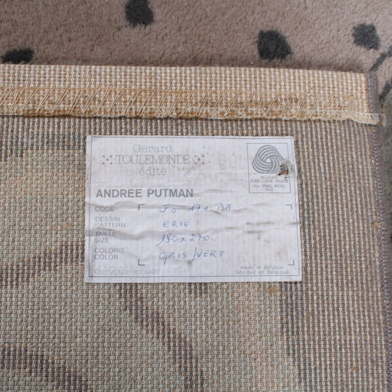 Tapis vintage en tissu doux "Erie" par Andrée Putman pour Gerard Toulemonde, France 1980