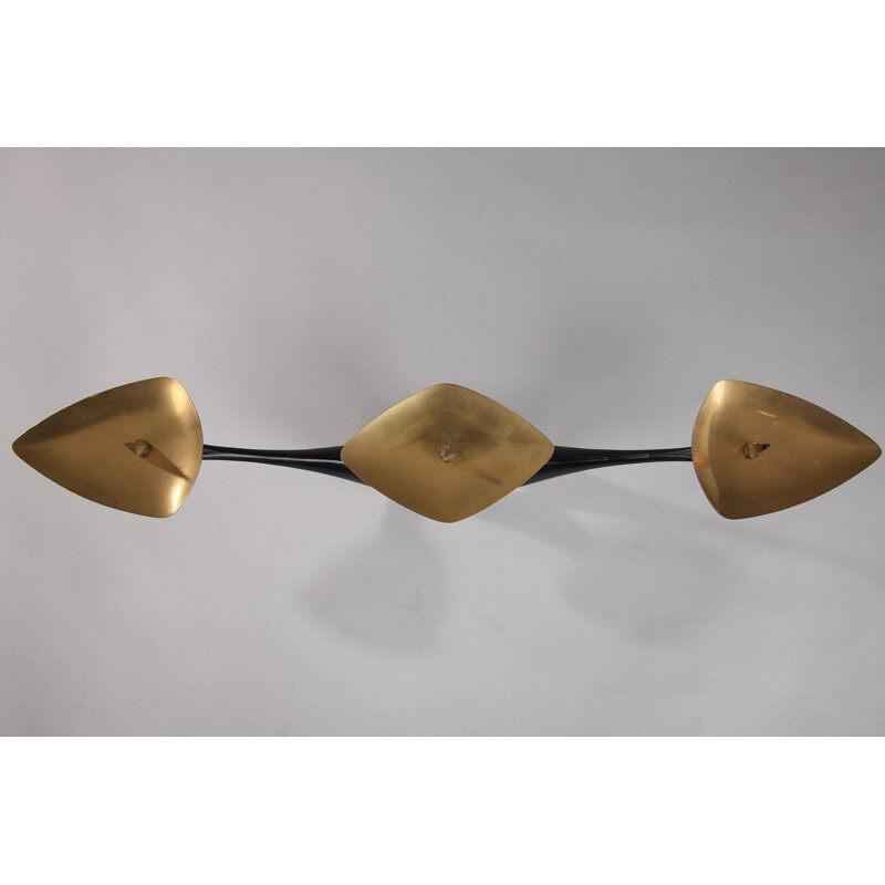 Mid-century candle holder in gold coloured bronze - 1950s