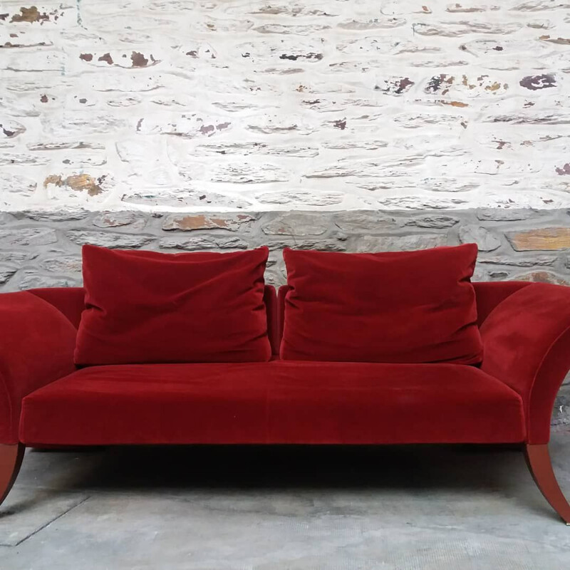 Neoklassisches Vintage-Sofa in Samt und Feder von Paolo Piva für B