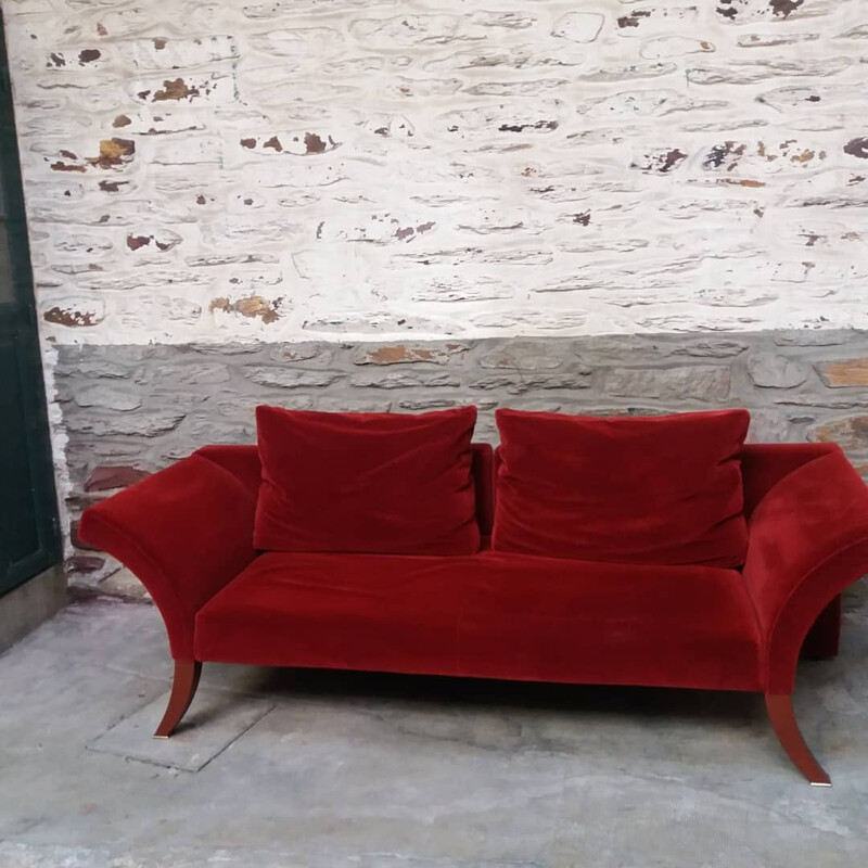 Neoklassisches Vintage-Sofa in Samt und Feder von Paolo Piva für B