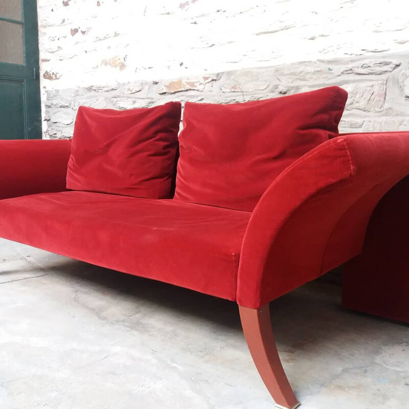 Neo-classical vintage sofa in velvet and feather by Paolo Piva for B&B