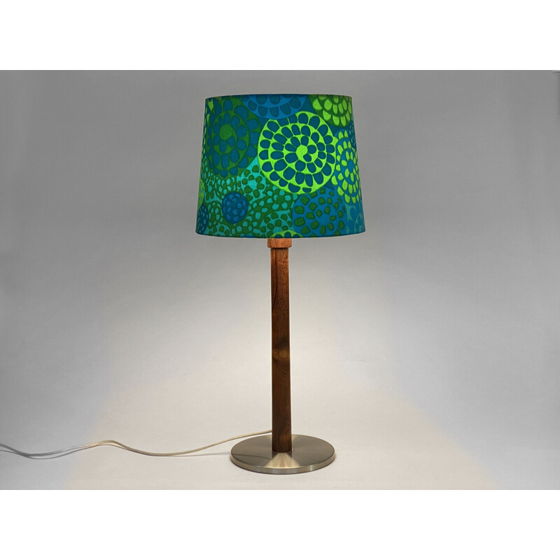 Vintage rosewood table lamp by Uno and Östen Kristiansson for Luxus, Sweden 1960s