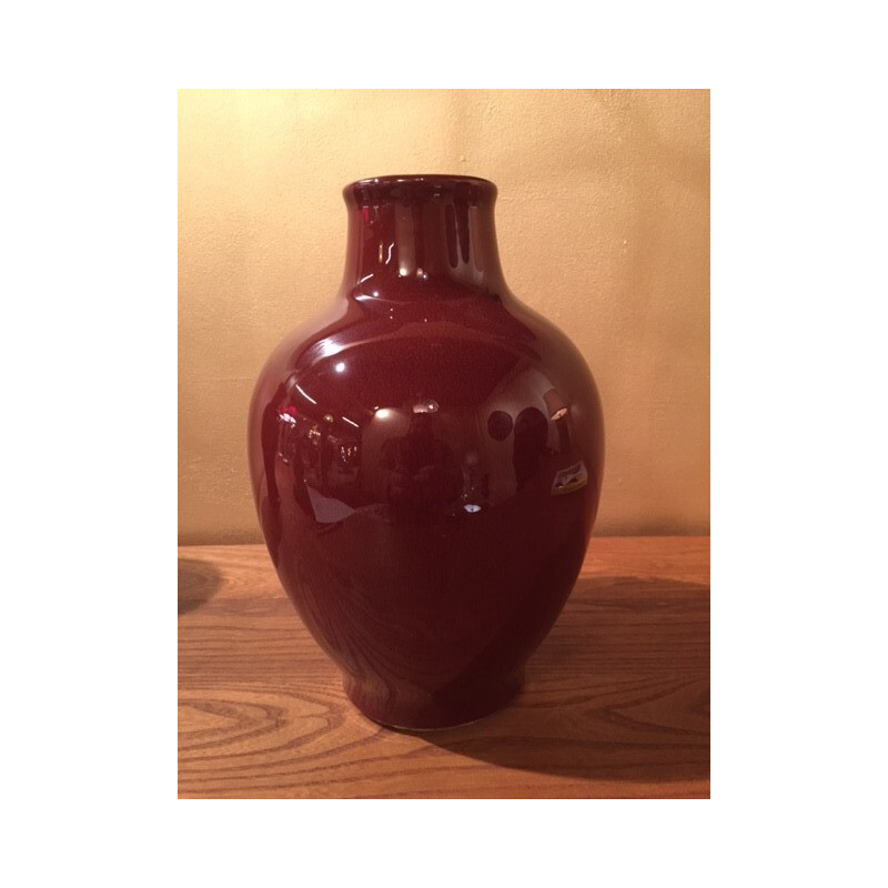 Vase en céramique rouge, Pol CHAMBOST - 1970