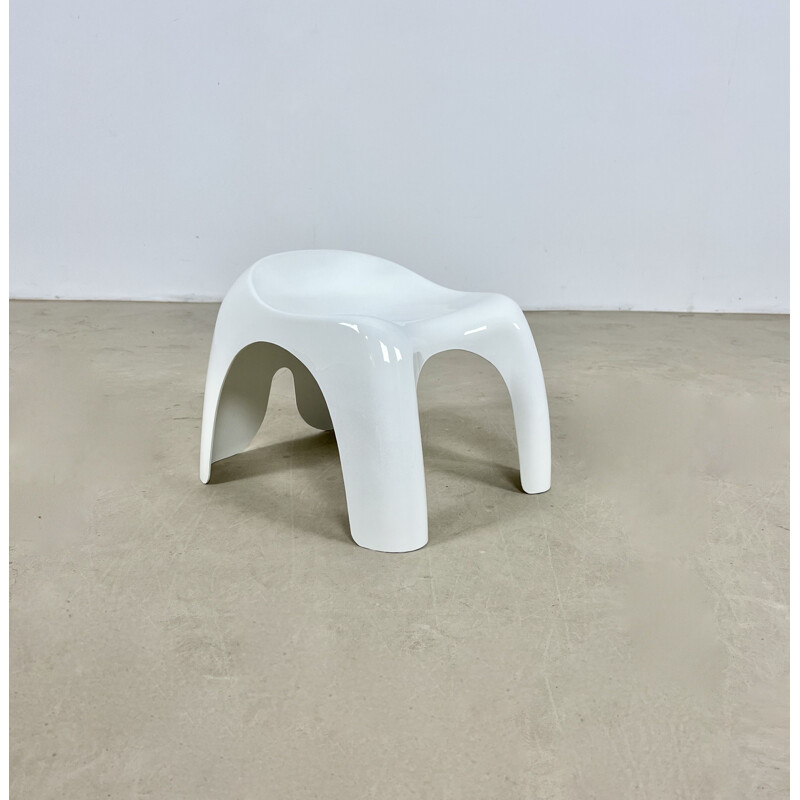 Vintage-Hocker Efebino aus weißem Kunststoff von Stacy Dukes für Artemide, 1966