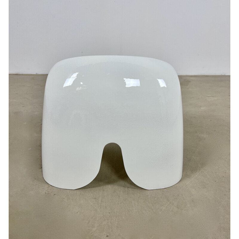 Vintage-Hocker Efebino aus weißem Kunststoff von Stacy Dukes für Artemide, 1966